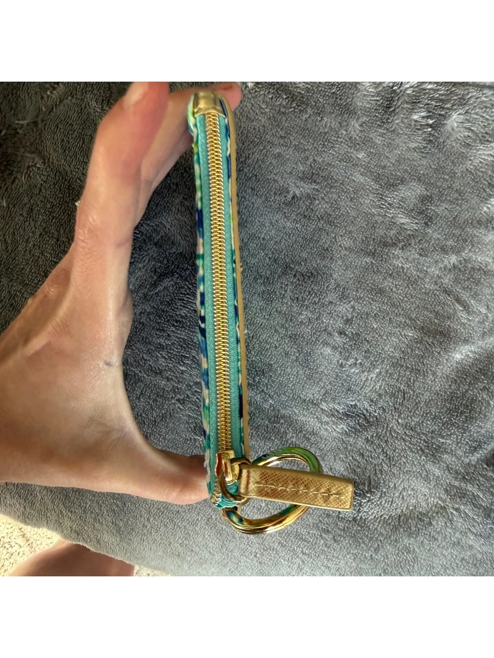 Lilly Pulitzer ID holder wallet in Cabana Cocktail print gold-tone key ring
